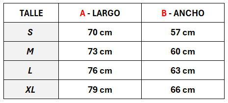 medidas talles raglan